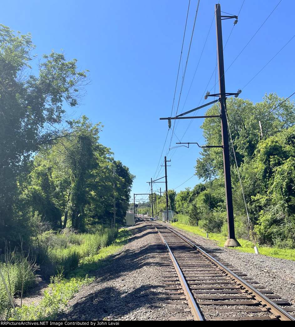 Looking west from the pedestrian Xing